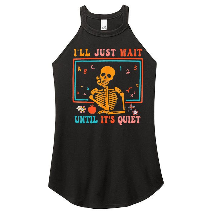 Quiet Skeleton Teacher Halloween Costume Women's Perfect Tri Rocker Tank