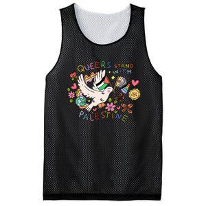 Queers Stand With Palestine Mesh Reversible Basketball Jersey Tank