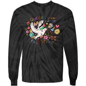 Queers Stand With Palestine Tie-Dye Long Sleeve Shirt