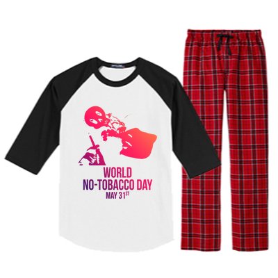 Quit Smoking World Nogifttobacco Day May 3 Skull Smoking Funny Gift Raglan Sleeve Pajama Set