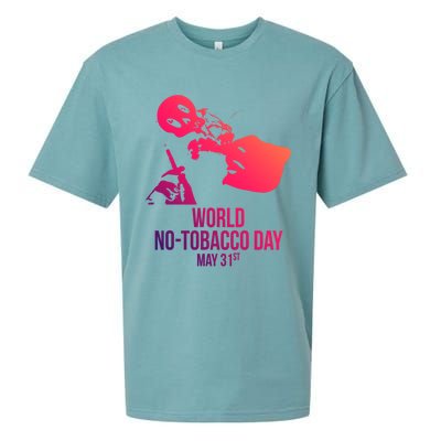 Quit Smoking World Nogifttobacco Day May 3 Skull Smoking Funny Gift Sueded Cloud Jersey T-Shirt