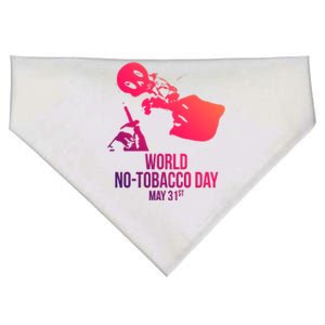 Quit Smoking World Nogifttobacco Day May 3 Skull Smoking Funny Gift USA-Made Doggie Bandana