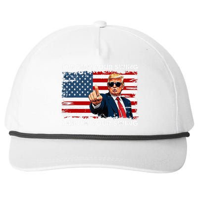 Quote Trump 2024 IVe Seen Your Swing I Know Your Swing Snapback Five-Panel Rope Hat