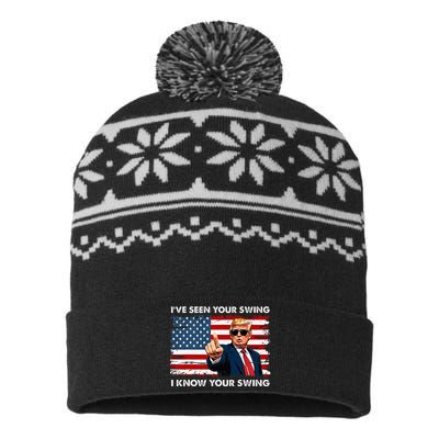 Quote Trump 2024 IVe Seen Your Swing I Know Your Swing USA-Made Snowflake Beanie