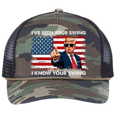 Quote Trump 2024 IVe Seen Your Swing I Know Your Swing Retro Rope Trucker Hat Cap