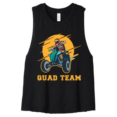 Quad Team All Terrain Vehicle ATV Premium Women's Racerback Cropped Tank