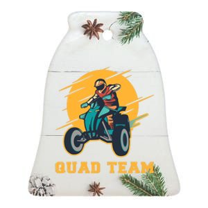 Quad Team All Terrain Vehicle ATV Ceramic Bell Ornament