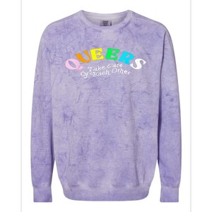 Queers Take Cares Of Each Others LGBT Pride Gay Lesbian Colorblast Crewneck Sweatshirt