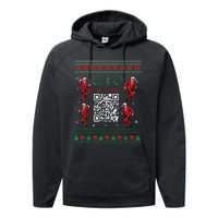 Qr Trump Dance Code President Dance Code Christmas Dance Fun Performance Fleece Hoodie