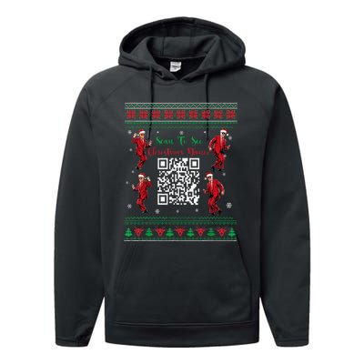 Qr Trump Dance Code President Dance Code Christmas Dance Fun Performance Fleece Hoodie