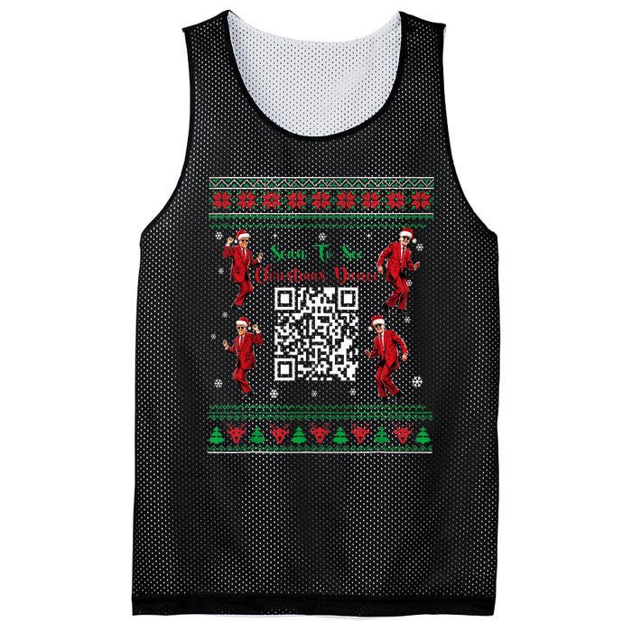 Qr Trump Dance Code President Dance Code Christmas Dance Fun Mesh Reversible Basketball Jersey Tank