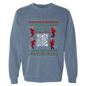 Qr Trump Dance Code President Dance Code Christmas Dance Fun Garment-Dyed Sweatshirt