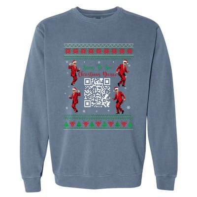 Qr Trump Dance Code President Dance Code Christmas Dance Fun Garment-Dyed Sweatshirt