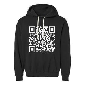 Qr Trump Dance Scan Me Code President Dance Funny Christmas Garment-Dyed Fleece Hoodie