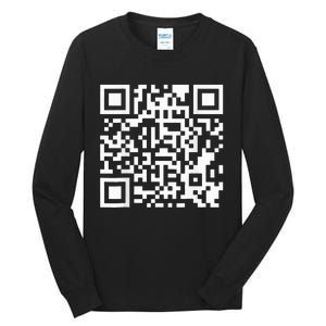 Qr Trump Dance Scan Me Code President Dance Funny Christmas Tall Long Sleeve T-Shirt