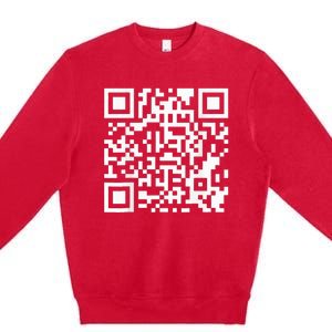 Qr Trump Dance Scan Me Code President Dance Funny Christmas Premium Crewneck Sweatshirt