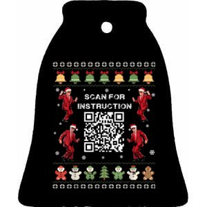 Qr Trump Dance Code President Scan For Instruction Christmas Ceramic Bell Ornament