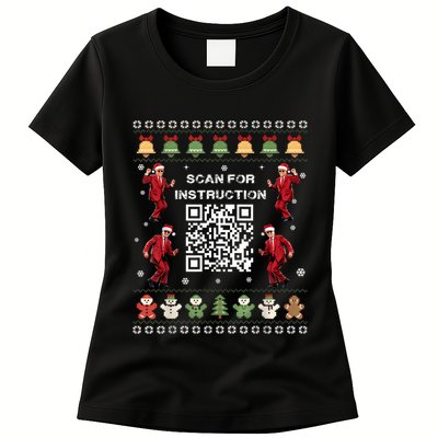 Qr Trump Dance Code President Scan For Instruction Christmas Women's T-Shirt