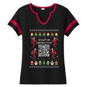 Qr Trump Dance Code President Scan For Instruction Christmas Ladies Halftime Notch Neck Tee