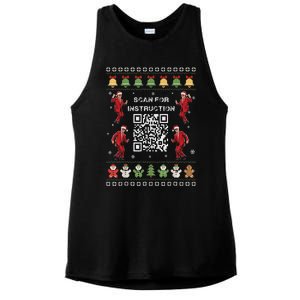 Qr Trump Dance Code President Scan For Instruction Christmas Ladies PosiCharge Tri-Blend Wicking Tank