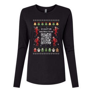 Qr Trump Dance Code President Scan For Instruction Christmas Womens Cotton Relaxed Long Sleeve T-Shirt