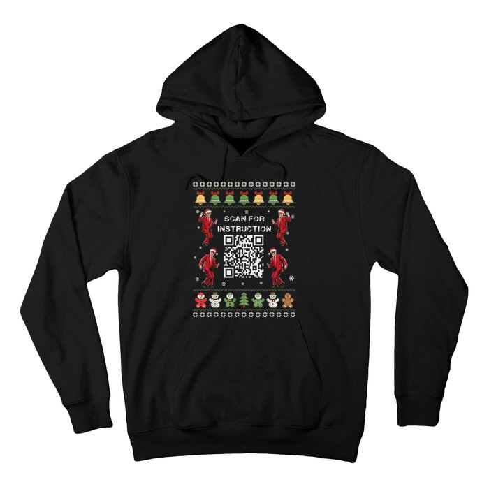 Qr Trump Dance Code President Scan For Instruction Christmas Hoodie