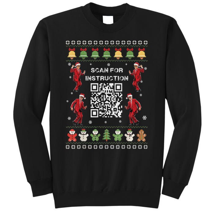 Qr Trump Dance Code President Scan For Instruction Christmas Sweatshirt