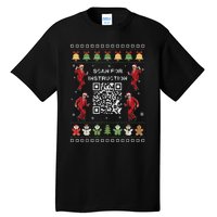 Qr Trump Dance Code President Scan For Instruction Christmas Tall T-Shirt