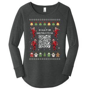 Qr Trump Dance Code President Scan For Instruction Christmas Women's Perfect Tri Tunic Long Sleeve Shirt