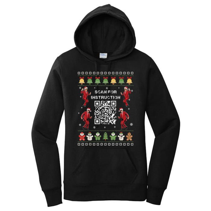 Qr Trump Dance Code President Scan For Instruction Christmas Women's Pullover Hoodie