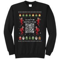 Qr Trump Dance Code President Scan For Instruction Christmas Tall Sweatshirt