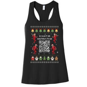 Qr Trump Dance Code President Scan For Instruction Christmas Women's Racerback Tank