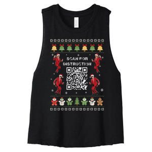 Qr Trump Dance Code President Scan For Instruction Christmas Women's Racerback Cropped Tank