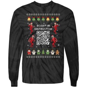 Qr Trump Dance Code President Scan For Instruction Christmas Tie-Dye Long Sleeve Shirt