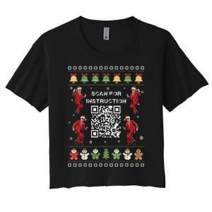 Qr Trump Dance Code President Scan For Instruction Christmas Women's Crop Top Tee