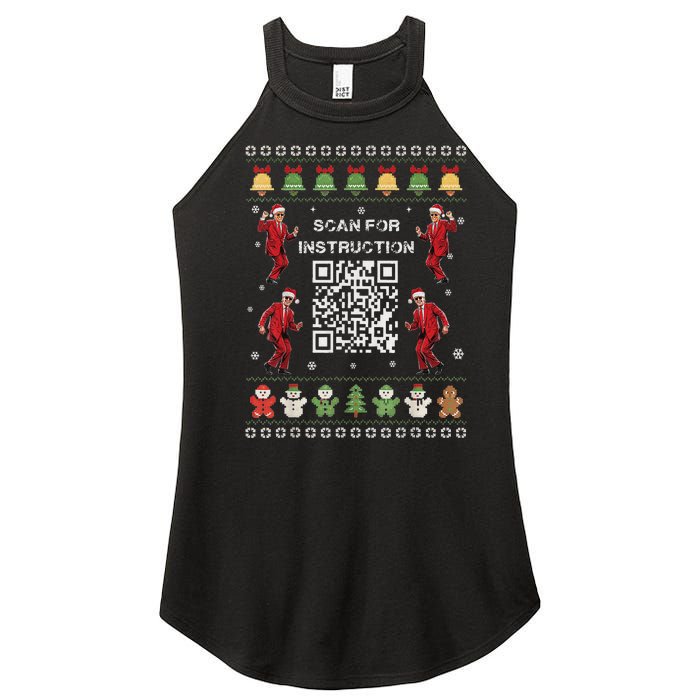 Qr Trump Dance Code President Scan For Instruction Christmas Women's Perfect Tri Rocker Tank