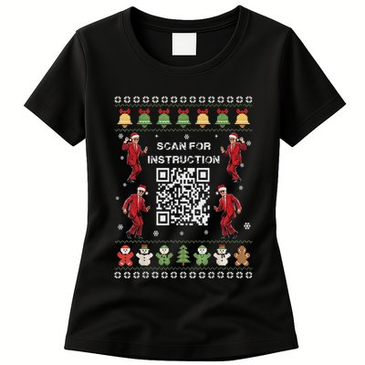 Qr Trump Dance Code President Scan For Instruction Christmas Women's T-Shirt