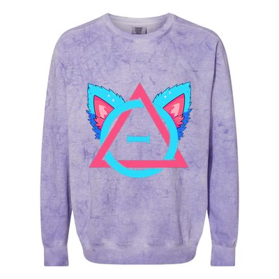Quadrobics Therian Ears And Paws Therianthropy Quads Colorblast Crewneck Sweatshirt