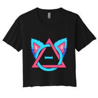 Quadrobics Therian Ears And Paws Therianthropy Quads Women's Crop Top Tee
