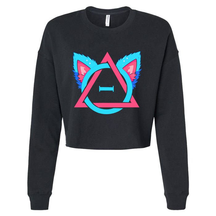 Quadrobics Therian Ears And Paws Therianthropy Quads Cropped Pullover Crew