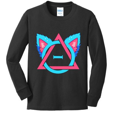 Quadrobics Therian Ears And Paws Therianthropy Quads Kids Long Sleeve Shirt