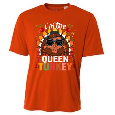 Queen Turkey Family Matching Group Thanksgiving Day Pilgrim Gift Cooling Performance Crew T-Shirt