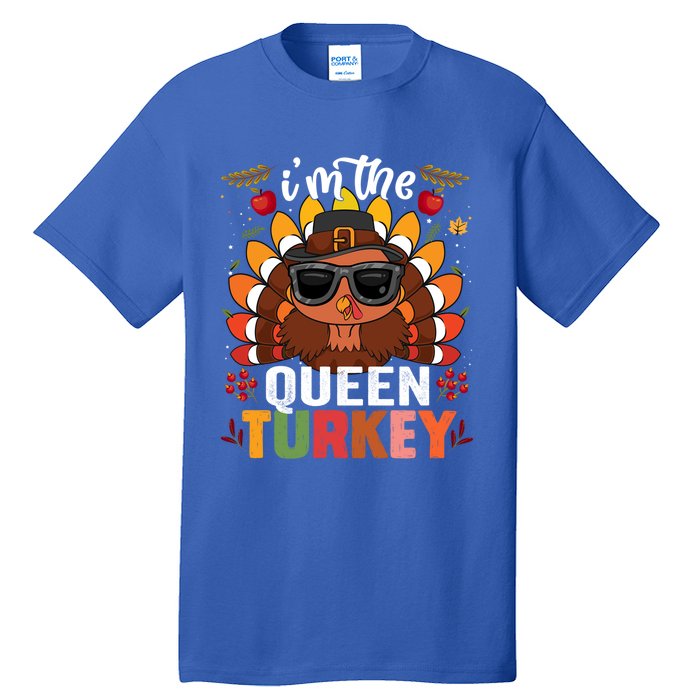 Queen Turkey Family Matching Group Thanksgiving Day Pilgrim Gift Tall T-Shirt