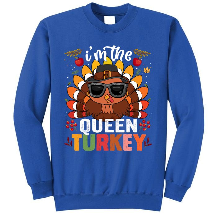 Queen Turkey Family Matching Group Thanksgiving Day Pilgrim Gift Tall Sweatshirt