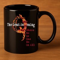 QAnon The Great Awakening American Flag Rabbit Gift 11oz C Handle Ceramic Mug
