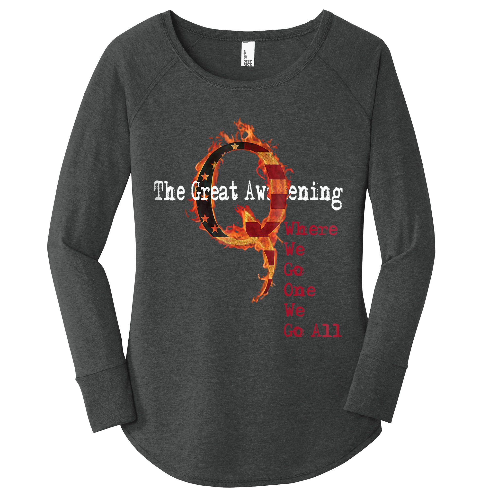 QAnon The Great Awakening American Flag Rabbit Gift Women's Perfect Tri Tunic Long Sleeve Shirt