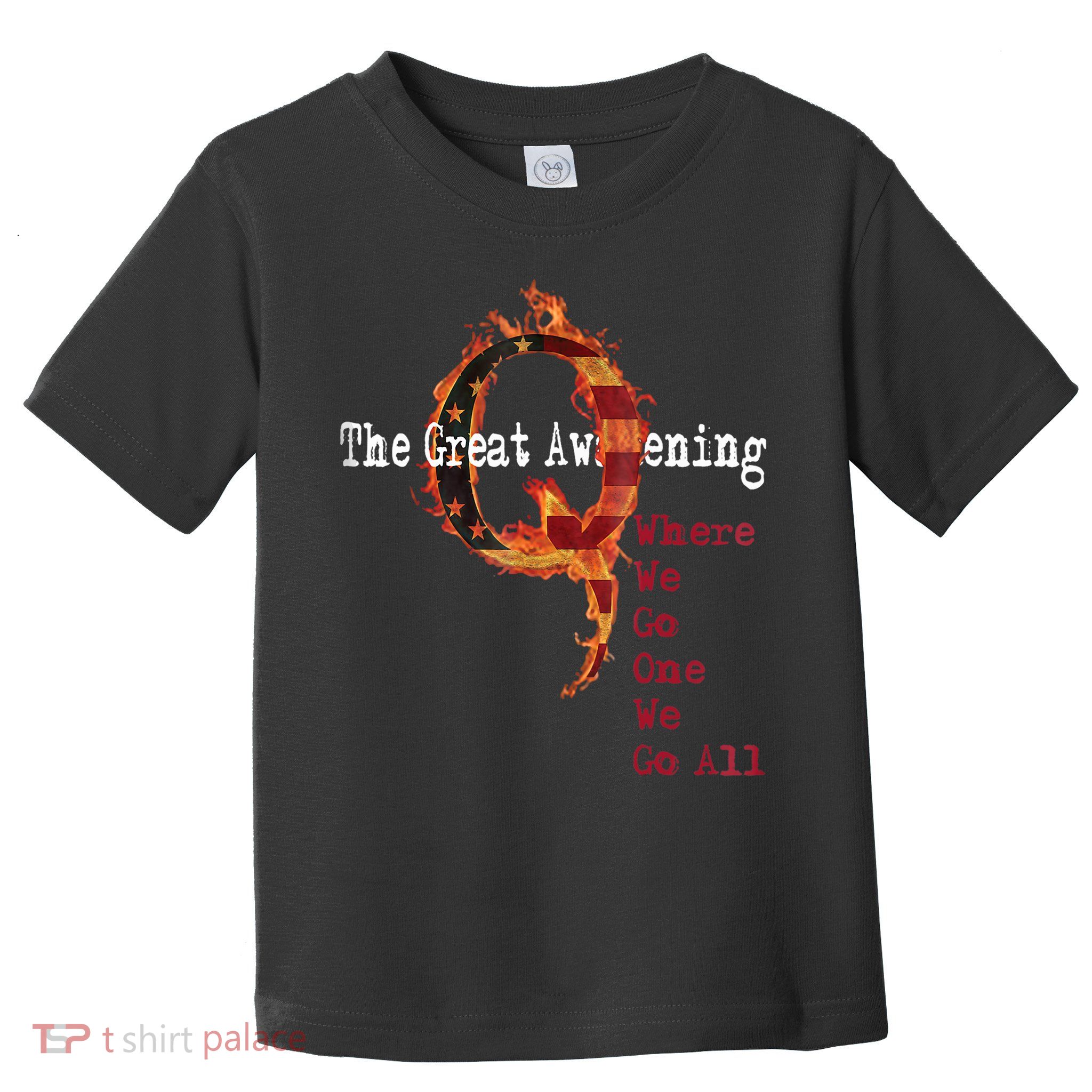 QAnon The Great Awakening American Flag Rabbit Gift Toddler T-Shirt