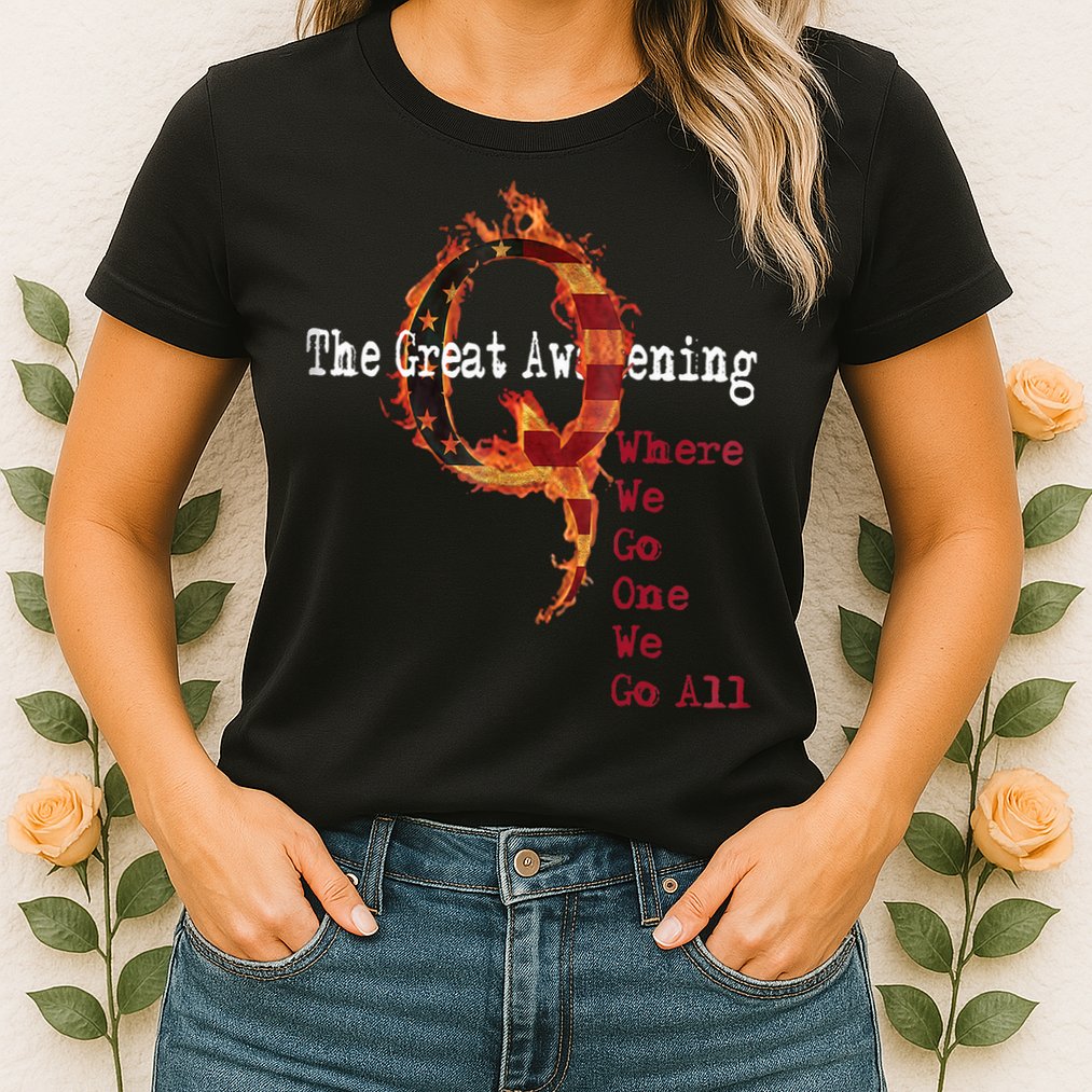 QAnon The Great Awakening American Flag Rabbit Gift Womens T-Shirt