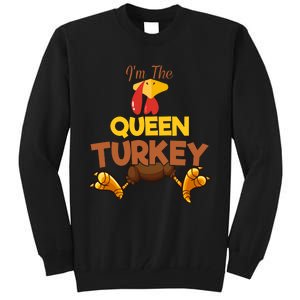 Queen Turkey Matching Family Group Thanksgiving Gifts  Tall Sweatshirt