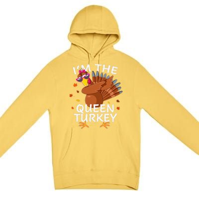 Queen Turkey Matching Outfit Thanksgiving Pajamas Family Premium Pullover Hoodie